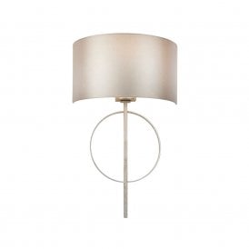 Carlton Flush Wall Light in Antique Silver & Mink Finish