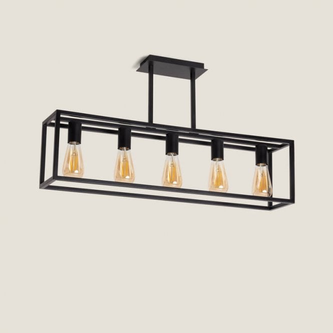 Edit Lighting Chiswick 5 Light Bar Ceiling Pendant Light - Black