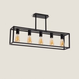 Chiswick 5 Light Bar Ceiling Pendant Light - Black