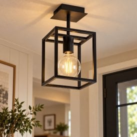 Chiswick Semi-Flush Ceiling Light - Black