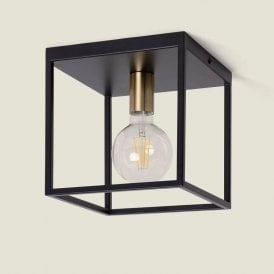 Chiswick Single Light Flush Ceiling Fitting - Black
