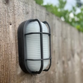 Coastal Tenby Outdoor Flush Wall Light - Black