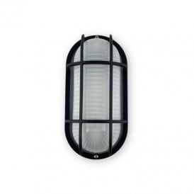 Coastal Tenby Outdoor Flush Wall Light - Black