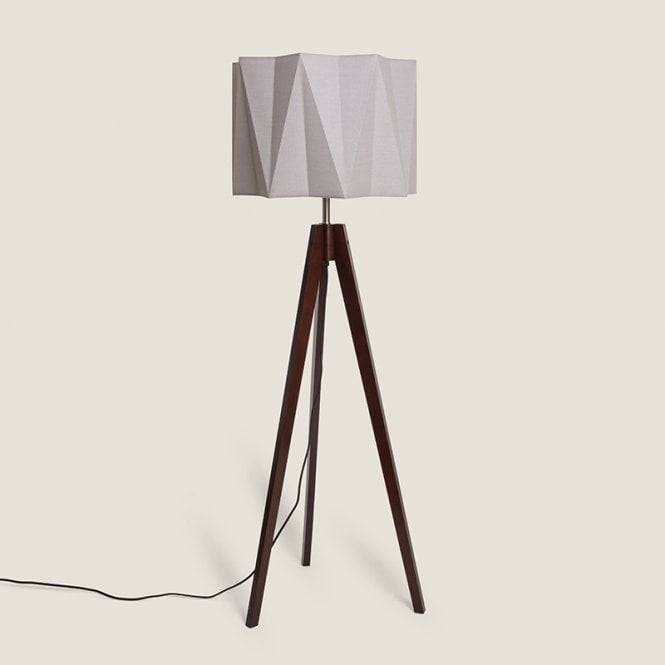 Edit Lighting Dalston Tripod Floor Lamp with Grey Fabric Shade