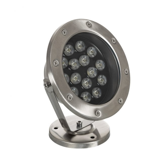 Edit Lighting Edit 15W 12V Submersible LED Surface Garden Spotlight In Steel Finish