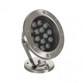Edit 15W 12V Submersible LED Surface Garden Spotlight In Steel Finish