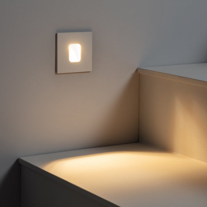 Edit Lighting Edit 2W Warm White LED Recessed Outdoor Wall Light In White Finish