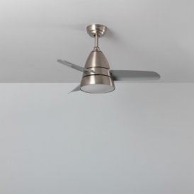 Edit 91cm Motor DC Ceiling Fan with Light In Silver Finish