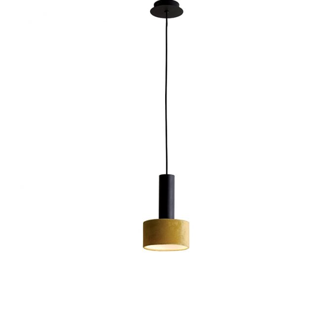 Edit Lighting Edit Arietta Ceiling Pendant Light In Black Finish With Gold Velvet Shade
