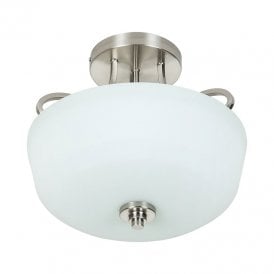 Edit Astoria Glass Flush Ceiling Light - White