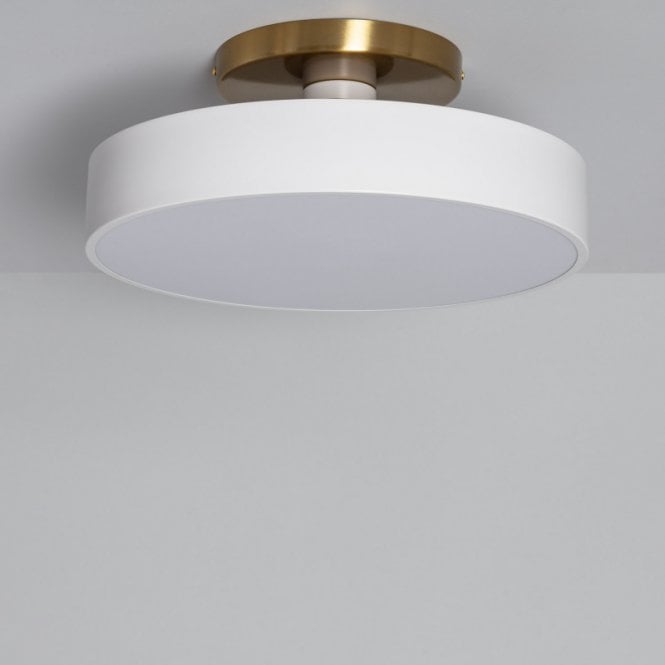 Edit Lighting Edit Atenea 3 Light Semi Flush Ceiling Fitting In White & Gold Finish
