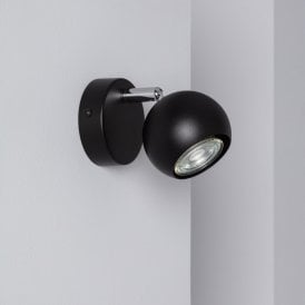 Edit Ates Single Ceiling Spotlight Fitting in Black Finish