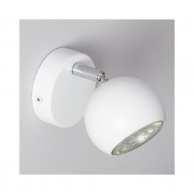 Edit Ates Single Ceiling Spotlight Fitting in White Finish
