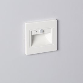 Edit Bark Warm White LED Recessed Outdoor Wall Light with PIR Sensor in a White Finish