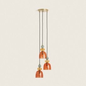 Edit Baudelaire Glass 3 Light Cluster Ceiling Pendant In Red Finish