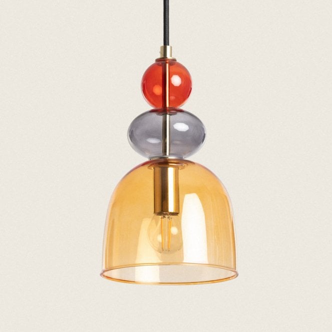 Edit Lighting Edit Baudelaire Single Light Ceiling Pendant In Amber Finish