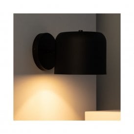 Edit Bedourie Single Light Wall Fitting in Black Finish