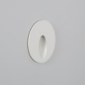 Edit Boiler Round Recessed 3W Warm White LED Outdoor Wall Light In White Finish