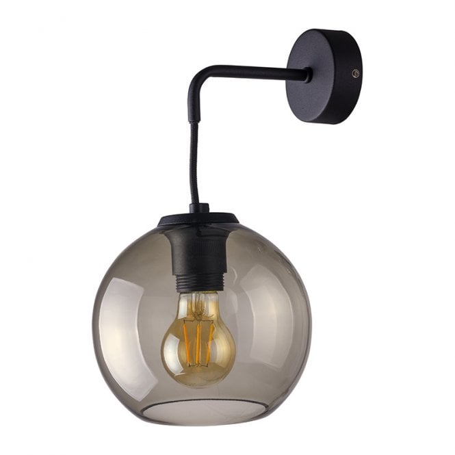Edit Lighting Edit Boule Wall Light in Smoked Glass Finish