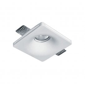 Edit Bradley Single Light Square Recessed Plaster In Fixed Curved Downlight In White Finish
