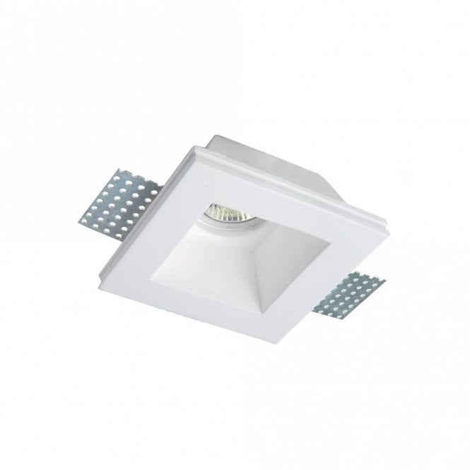 Edit Lighting Edit Bradley Single Light Square Recessed Plaster In Fixed Downlight In White Finish