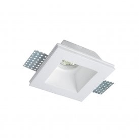 Edit Bradley Single Light Square Recessed Plaster In Fixed Downlight In White Finish