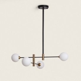Edit Bull 4 Light Ceiling Pendant In Matt Black Finish