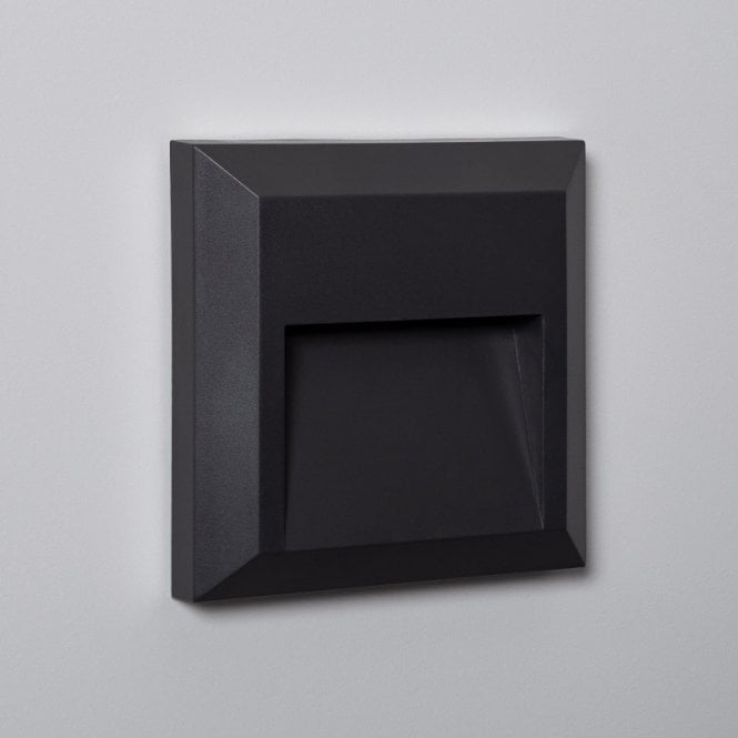 Edit Lighting Edit Byron Square Surface Outdoor 1W Warm White LED Wall Light In Black Finish