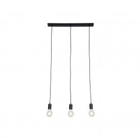 Edit Cable 3 Light Bar Ceiling Pendant In Black Finish