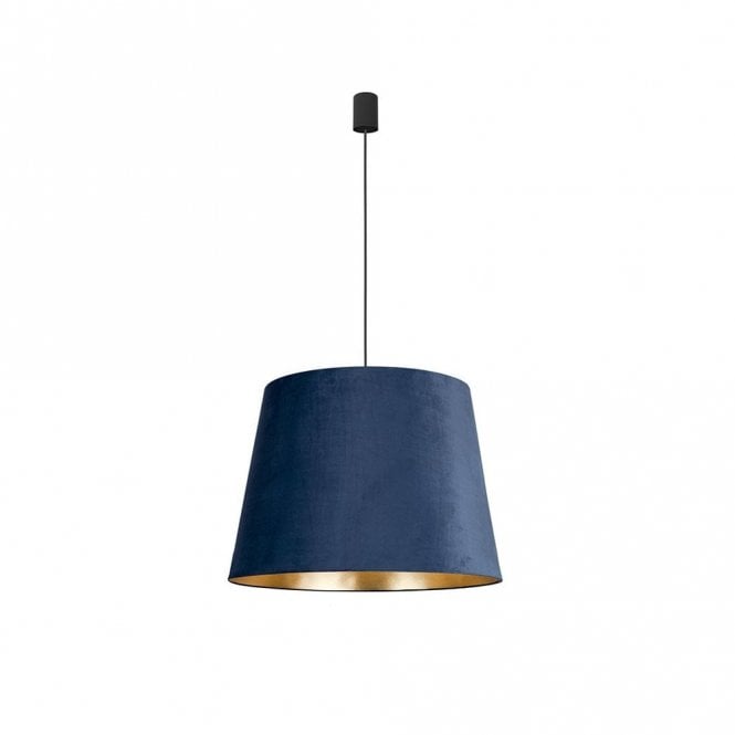 Edit Lighting Edit Cassie Ceiling Pendant Light With Navy Blue Velvet Shade