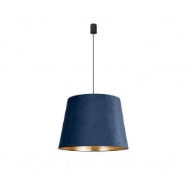 Edit Cassie Ceiling Pendant Light With Navy Blue Velvet Shade