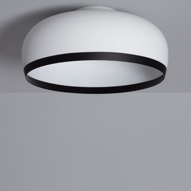Edit Lighting Edit Chander Single Light Flush Ceiling Fitting In White And Black Finish