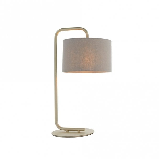 Edit Lighting Edit Chelsea Single Table Lamp in Satin Champagne Finish With Slate Grey Shade
