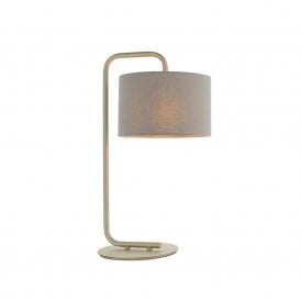 Edit Chelsea Single Table Lamp in Satin Champagne Finish With Slate Grey Shade