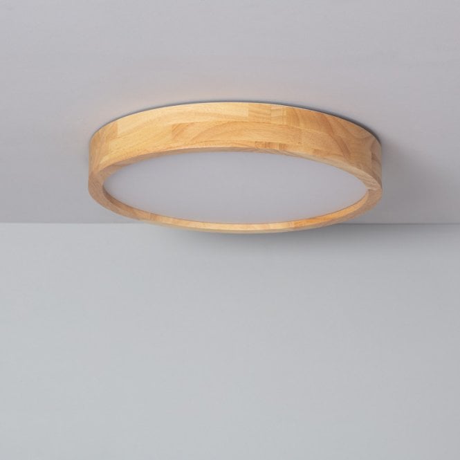 Edit Lighting Edit Cloud LED Flush Ceiling Light In Wood Finish