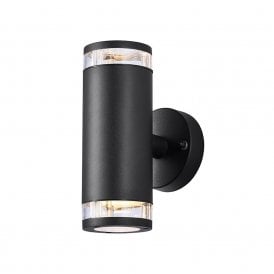 Edit Clyde 2 Light Up & Down Outdoor Wall Fitting In Black Finish