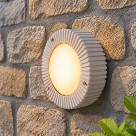 Edit Coastal Cowrie Outdoor Flush Wall Light - White
