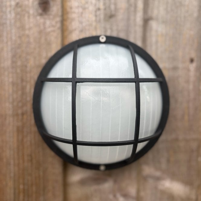 Edit Lighting Edit Coastal Drift Outdoor Round Bulkhead Wall Light - Black
