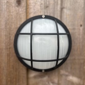 Edit Coastal Drift Outdoor Round Bulkhead Wall Light - Black