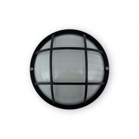 Edit Coastal Drift Outdoor Round Bulkhead Wall Light - Black