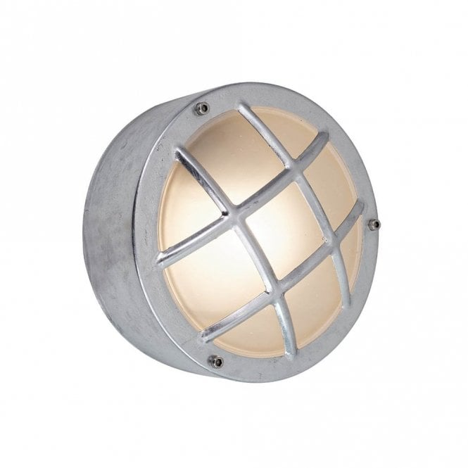 Edit Lighting Edit Coastal Fjord Round Single Light Outdoor Flush Wall Fitting in Galvanised Steel Finish