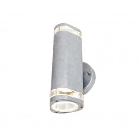 Edit Coastal Glacier 2 Light Upwards and Downwards Wall Fitting in Galvanised Steel
