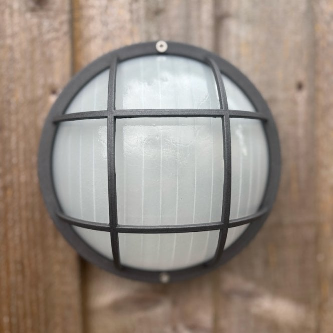 Edit Lighting Edit Coastal Lulworth Outdoor Round Bulkhead Wall Light - Anthracite