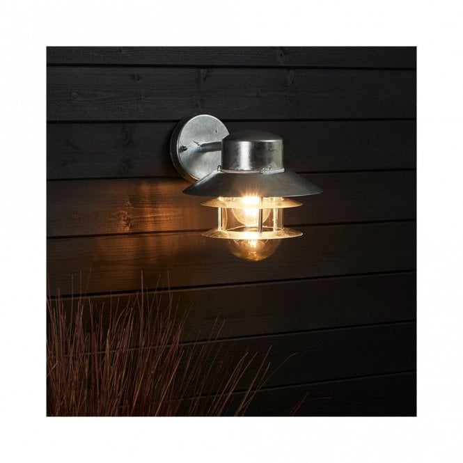 Edit Lighting Edit Coastal Stage Single Light Outdoor Hanging Wall Fitting in Galvanised Steel Finish
