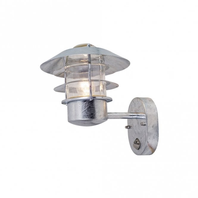 Edit Lighting Edit Coastal Stage Single Light Outdoor Wall Fitting in Galvanised Steel Finish with PIR Sensor