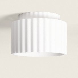 Edit Column Double Sided Plaster Flush Ceiling Light  - White