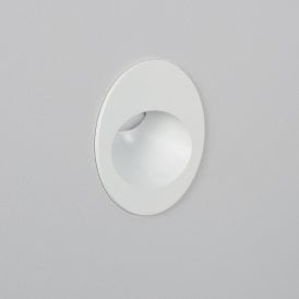 Edit Coney Round Recessed Warm White 3W LED Outdoor Wall Light In White Finish
