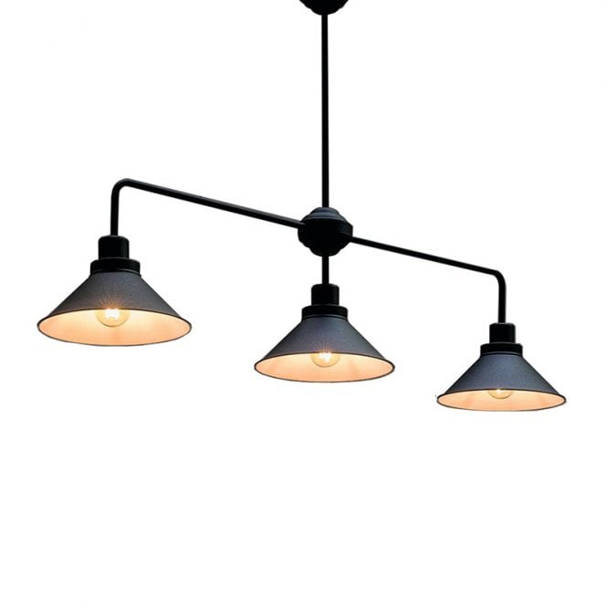 Edit Lighting Edit Craft 3 Light Bar Ceiling Pendant In Black Finish