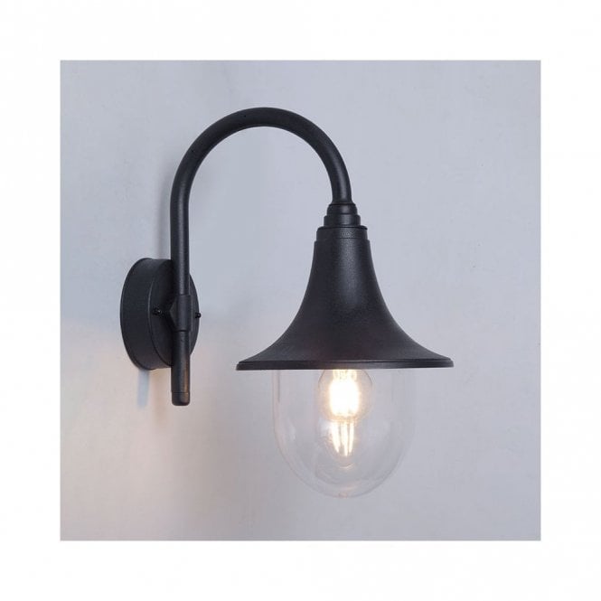 Edit Lighting Edit Crook Single Light Outdoor Wall Lantern In Black Finish