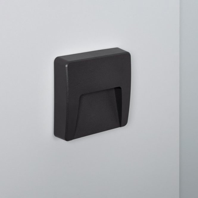 Edit Lighting Edit Dag LED Outdoor Square Flush Wall Light In Black Finish